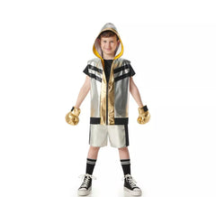 Costume da pugile argentato per bambini