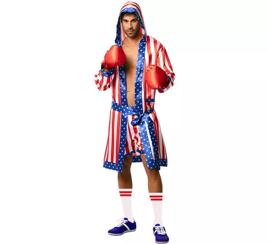 Translation missing: it.Disfraz de Boxeador Profesional USA con cinturón para hombre