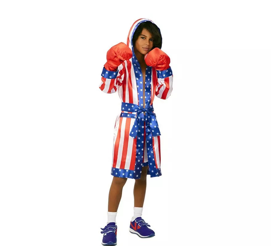 Translation missing: it.Disfraz de Boxeador Profesional USA con cinturón para niño