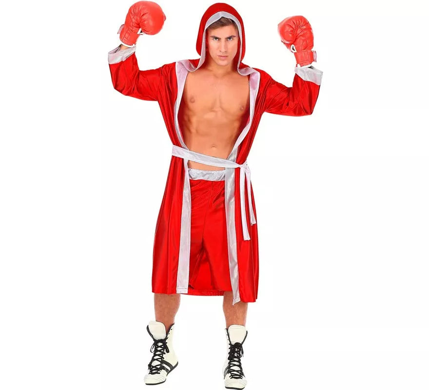 Translation missing: it.Disfraz de Boxeador rojo y blanco para hombre