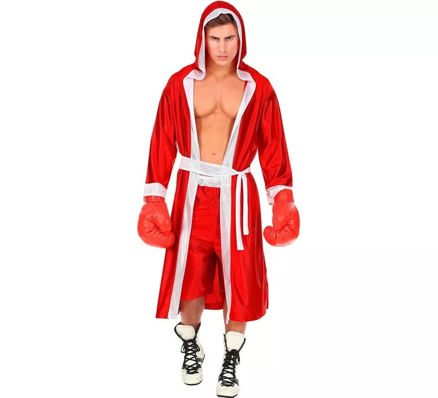 Translation missing: es.Disfraz de Boxeador rojo y blanco para hombre