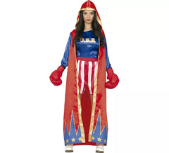 Boxer costume rosso e blu Donne