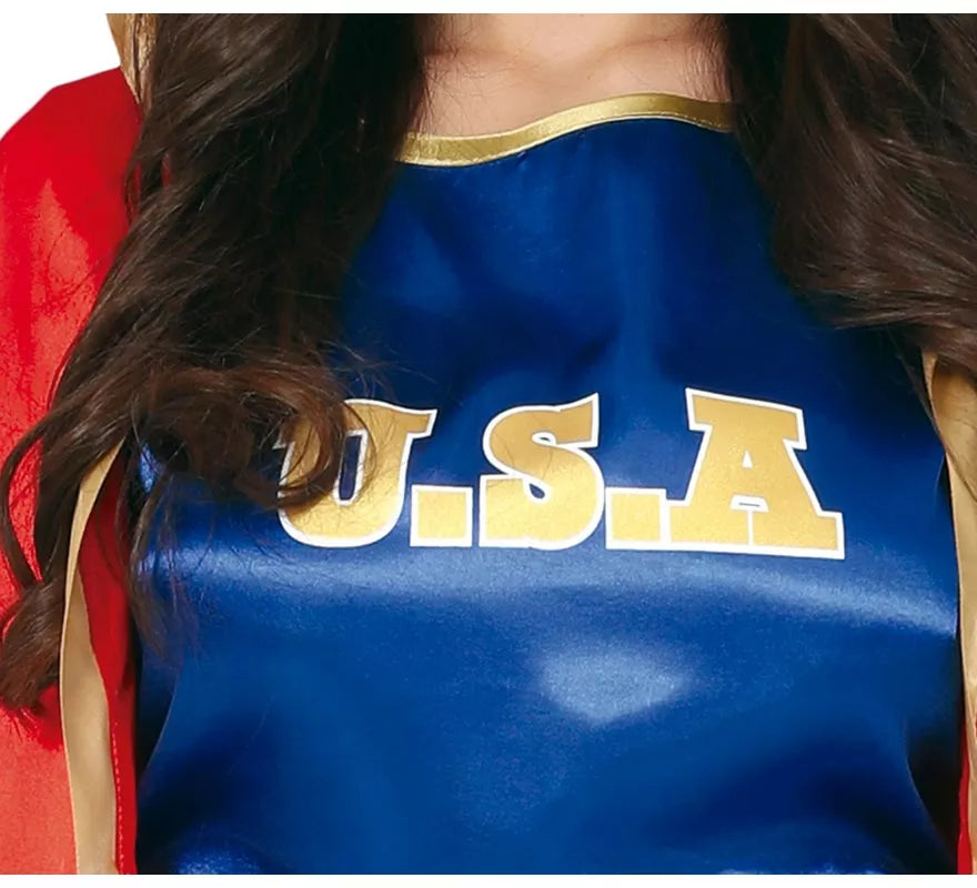 Translation missing: it.Disfraz de Boxeadora Azul y Rojo para mujer