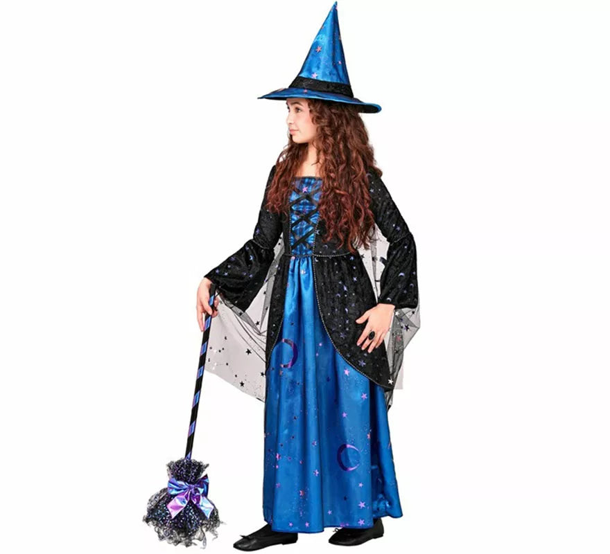 Translation missing: it.Disfraz de Bruja azul con Estrellas para niña