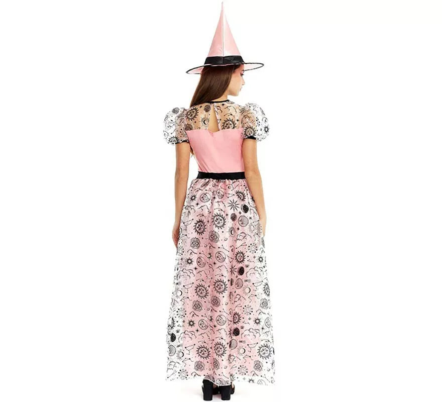Translation missing: it.Disfraz de Bruja Buena rosa con sombrero para mujer