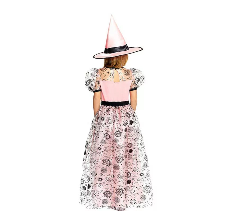 Translation missing: it.Disfraz de Bruja Buena rosa con sombrero para niña y adolescente