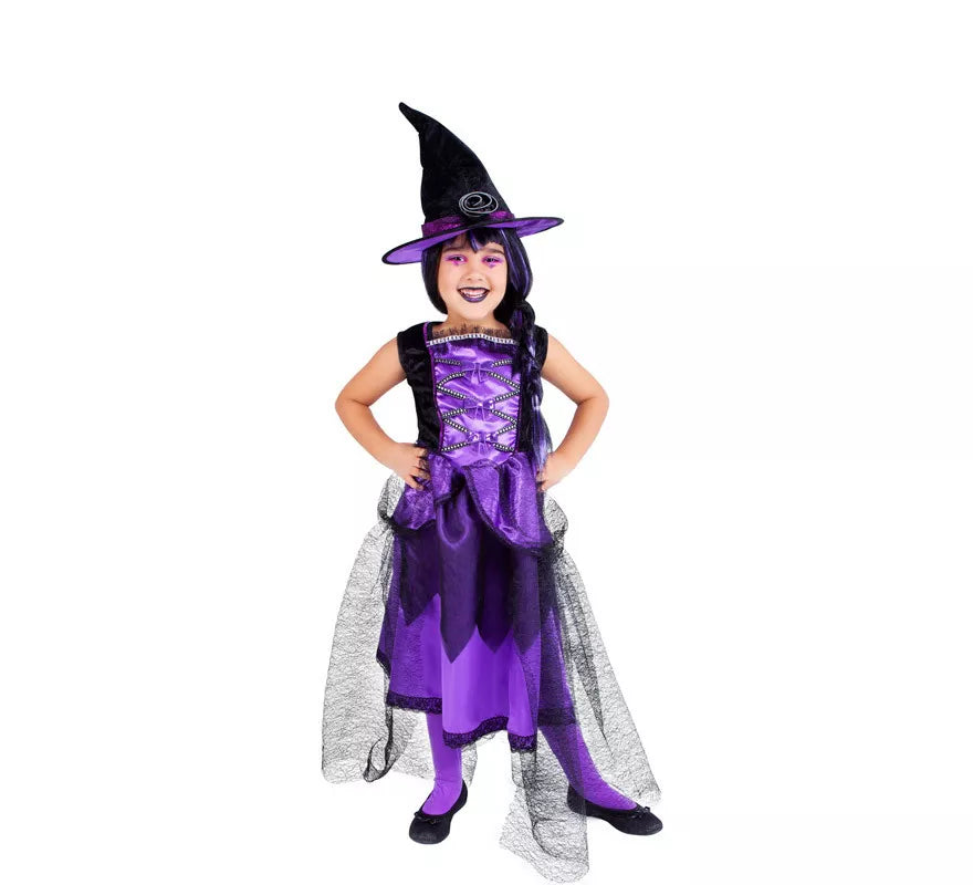 Translation missing: es.Disfraz de Bruja Chic Púrpura para niña