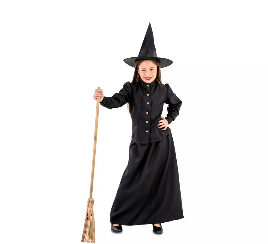 Translation missing: it.Disfraz de Bruja Clásica en Negro para niña