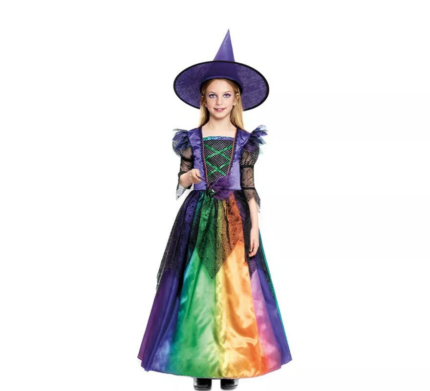 Translation missing: it.Disfraz de Bruja Colores para niña