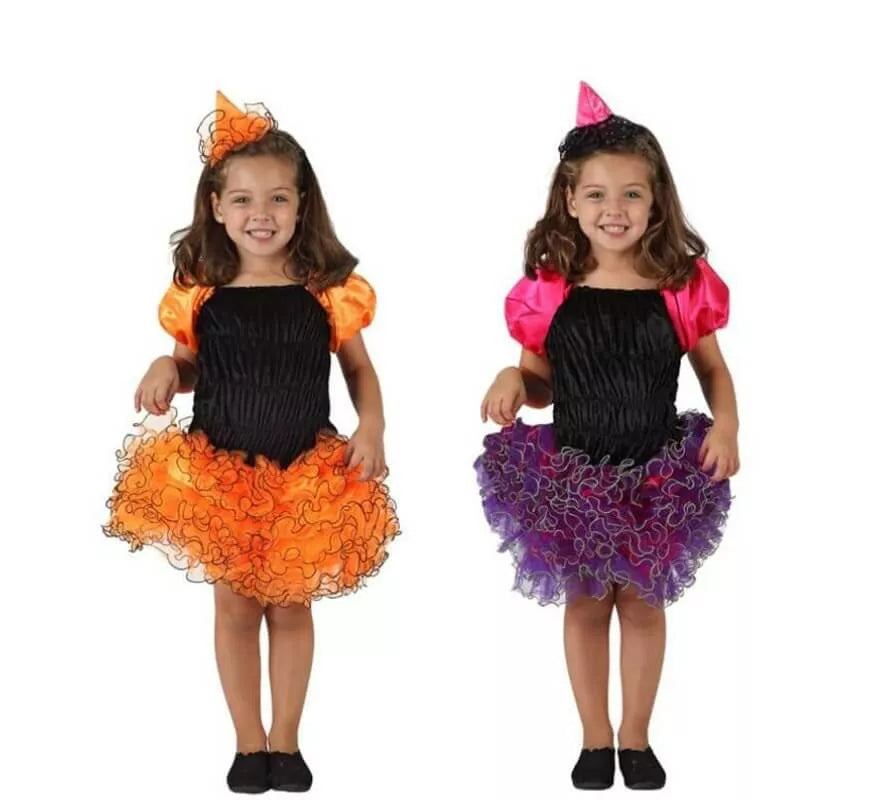 Translation missing: it.Disfraz de Bruja con falda volantes para niña en 2 colores y varias tallas