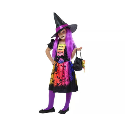 Disfraz de Bruja Encantada púrpura para niña