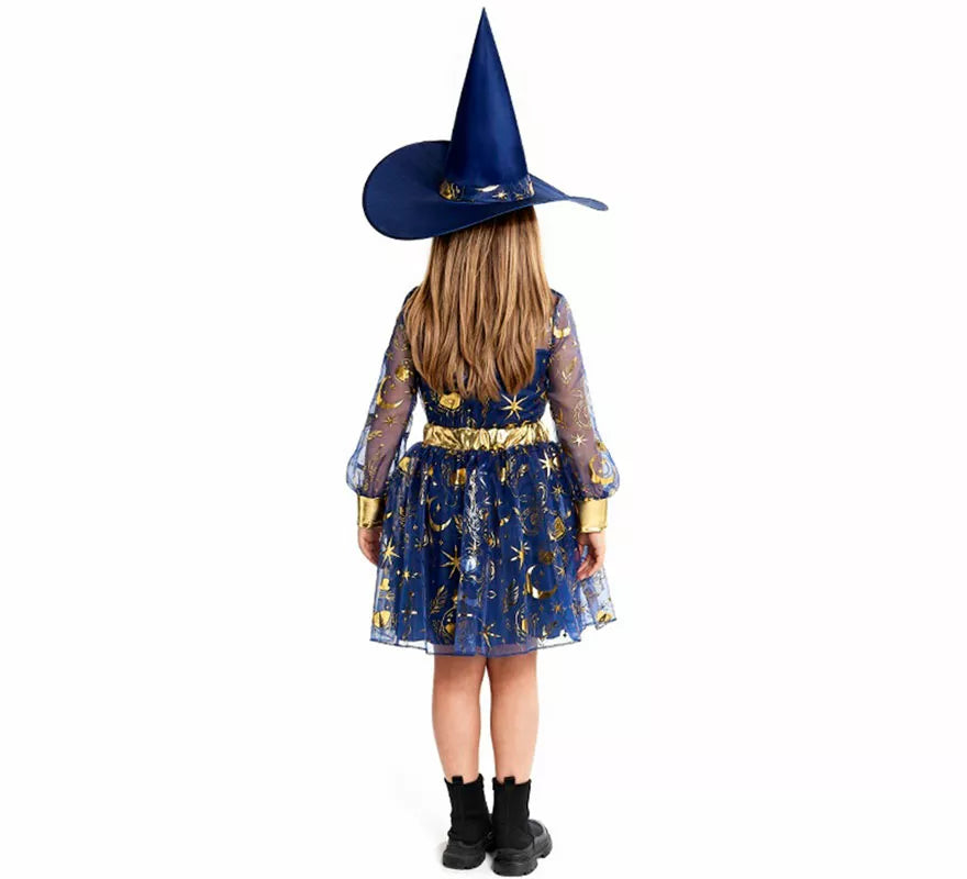 Translation missing: it.Disfraz de Bruja Esotérica azul para niña