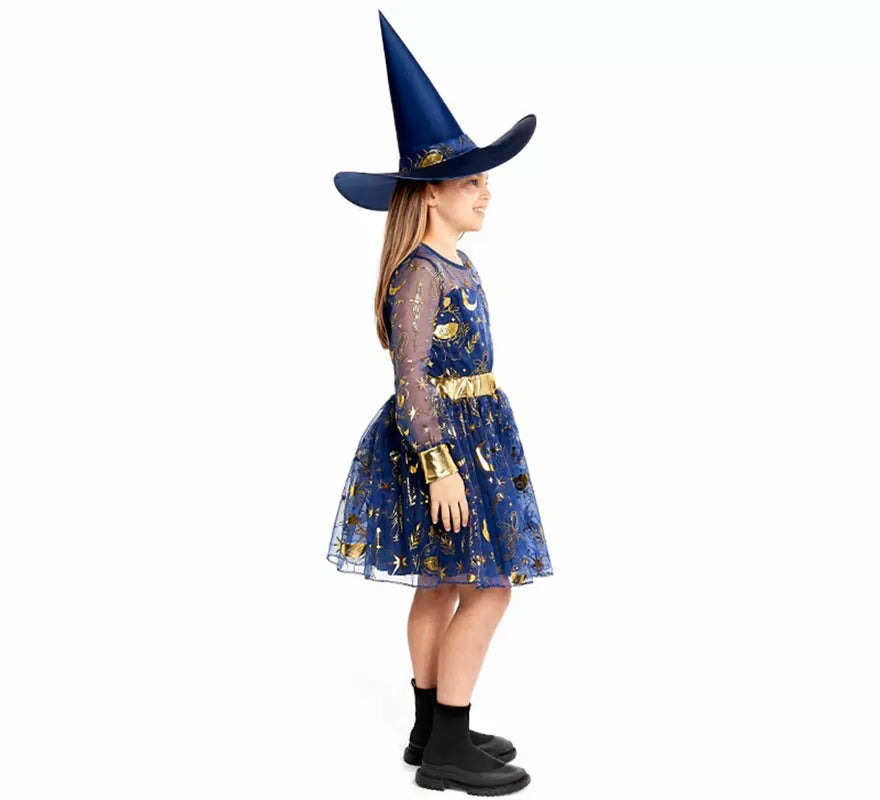 Translation missing: it.Disfraz de Bruja Esotérica azul para niña