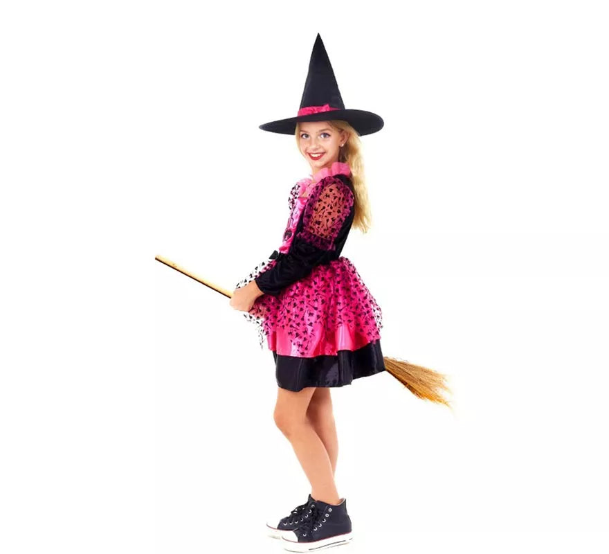 Disfraz de Bruja Fucsia para niña