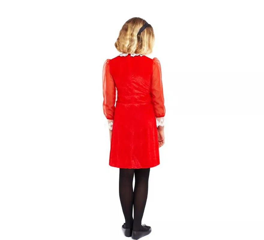Translation missing: it.Disfraz de Bruja joven vestido rojo para niña