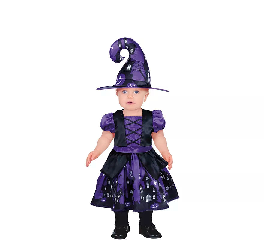 Translation missing: it.Disfraz de Bruja Misteriosa púrpura para niña y bebé
