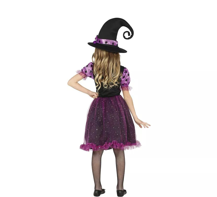 Translation missing: es.Disfraz de Bruja Morada con Tul y Lazo para niña