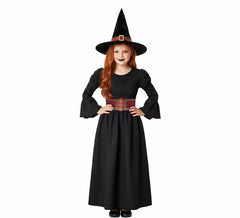 Costume da strega nera con corsetto per bambina
