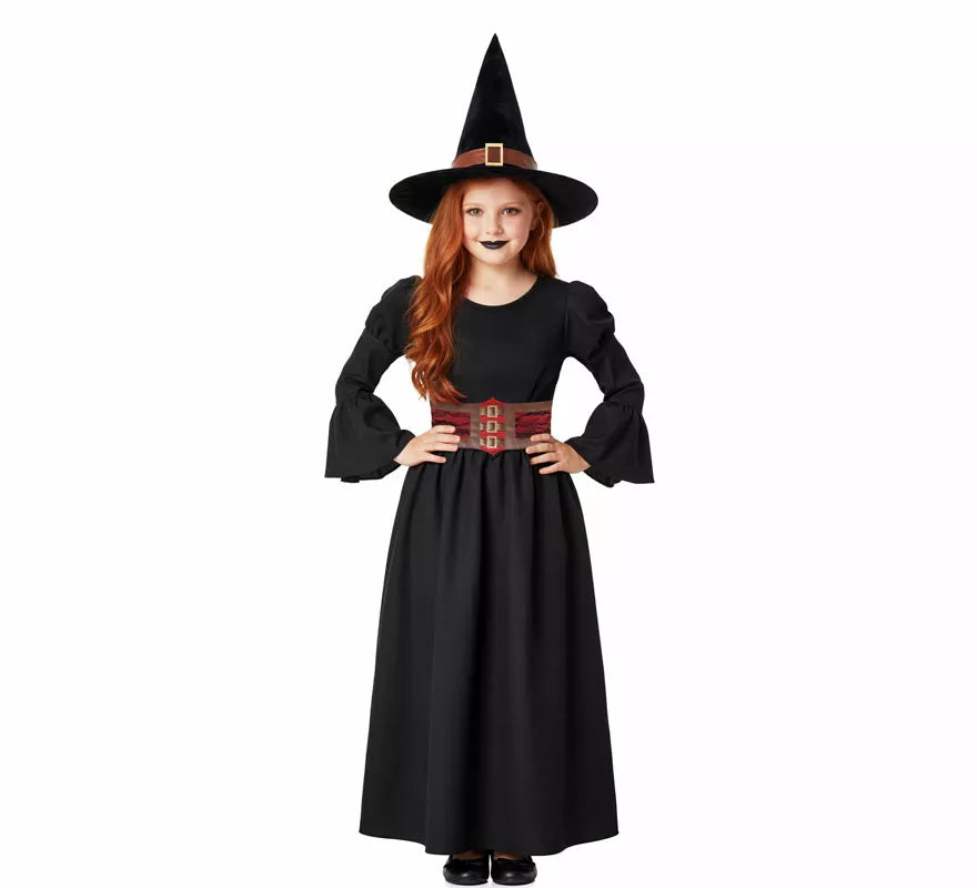 Translation missing: it.Disfraz de Bruja negro con Corset para niña