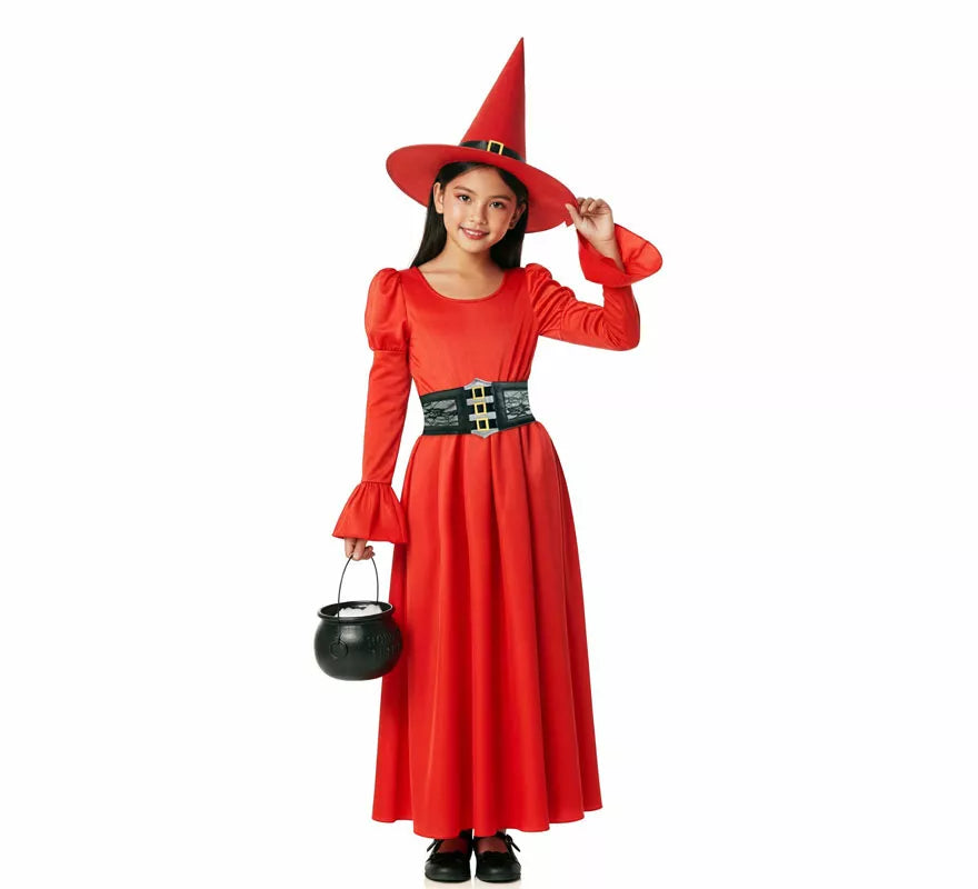 Translation missing: it.Disfraz de Bruja rojo con Corset para niña