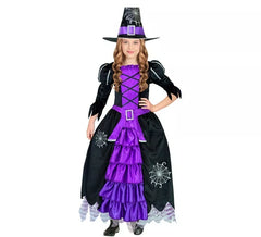Costume da strega ragno lilla per bambine