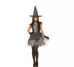 Costume da strega della ragnatela argentata per adolescenti