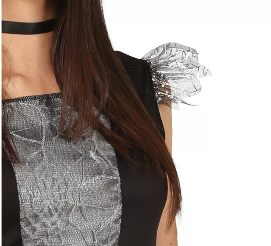 Disfraz de Bruja Spiderweb plateada para adolescente