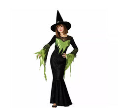 Elegante costume da strega verde per donna