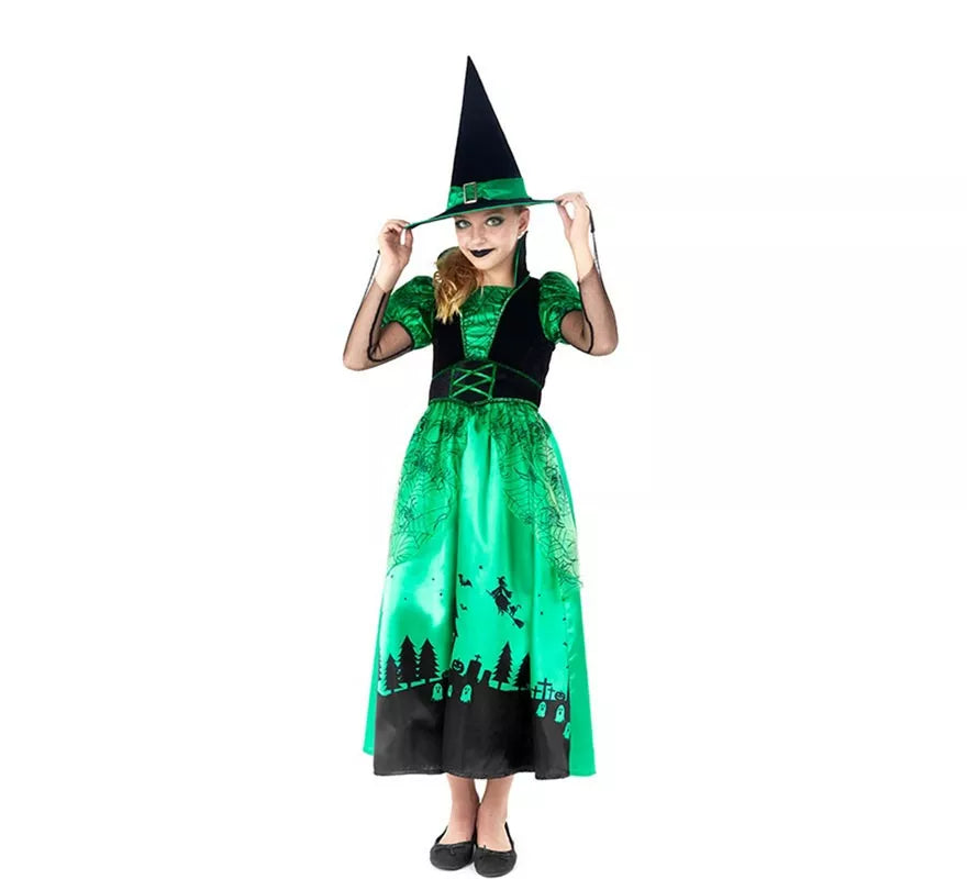Translation missing: it.Disfraz de Bruja Verde para niña