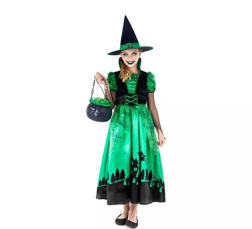 Translation missing: it.Disfraz de Bruja Verde para niña