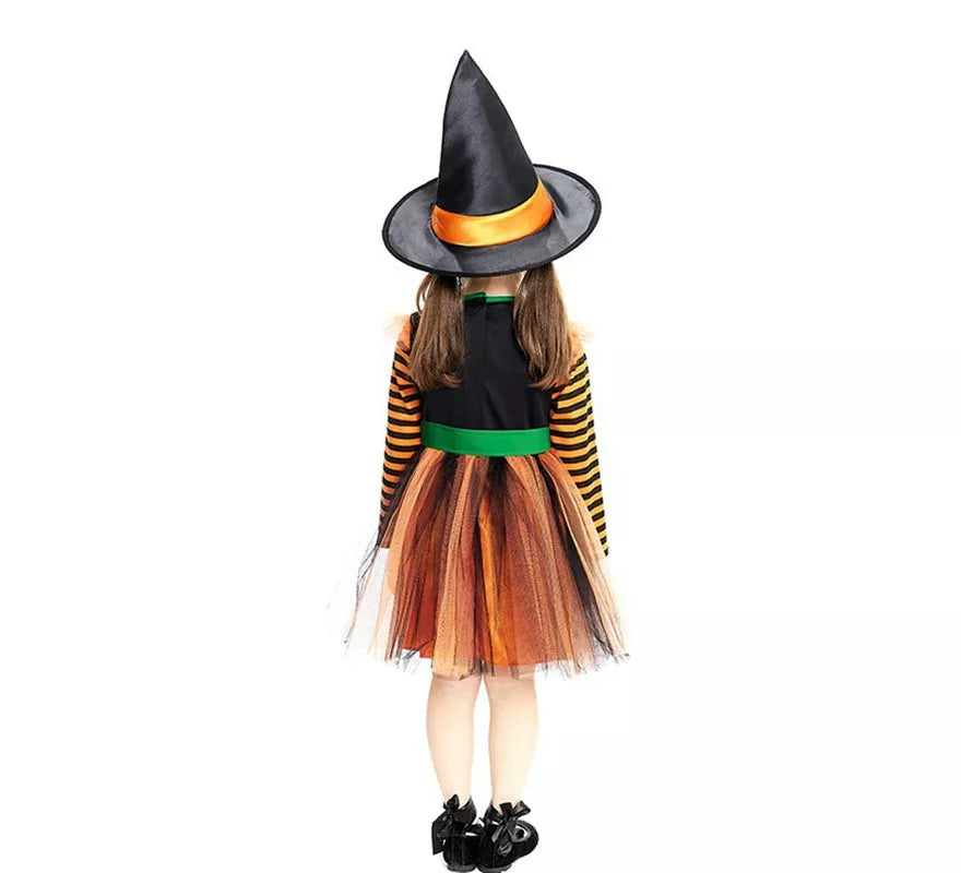 Translation missing: es.Disfraz de Brujita Calabaza con sombrero para bebé y niña