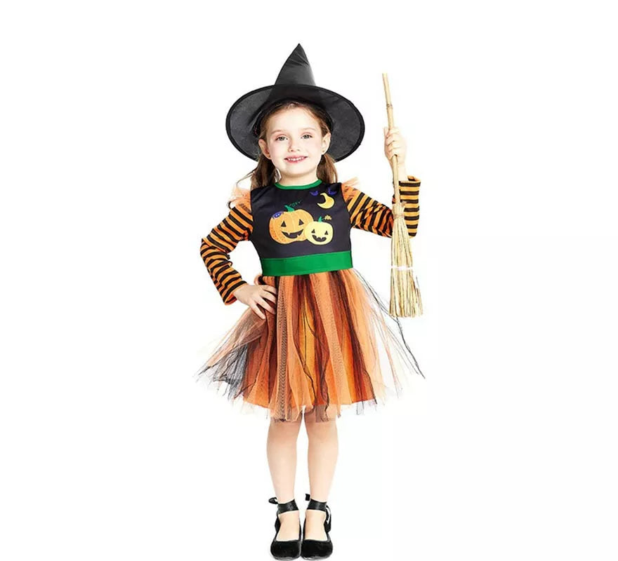 Translation missing: it.Disfraz de Brujita Calabaza con sombrero para bebé y niña