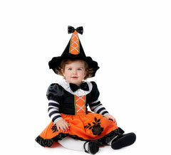 Costume da piccola streghetta con cappello per bambina