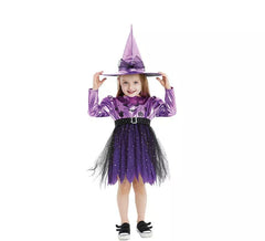 Costume da streghetta lilla per bambina e neonato