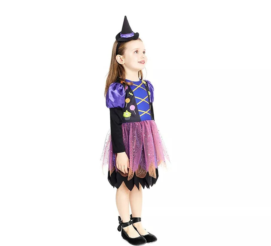 Translation missing: it.Disfraz de Brujita morada con diadema para bebé y niña