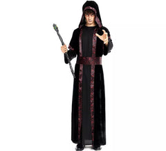 Costume da Strega Oscura con cappuccio e cintura per uomo