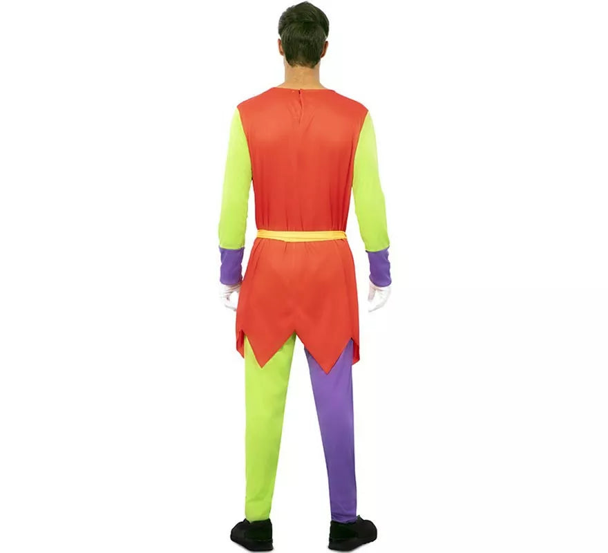 Translation missing: it.Disfraz de Bufón multicolor con antifaz para hombre