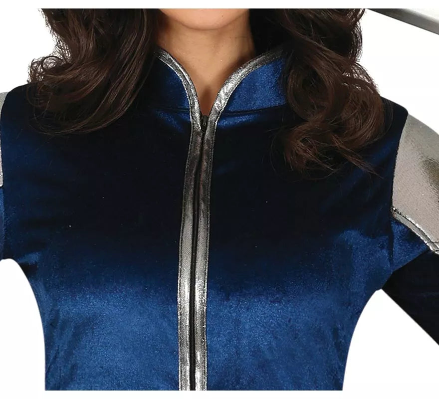 Translation missing: it.Disfraz de Guerrera Medieval azul y plateado para mujer