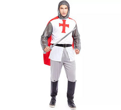 Costume da cavaliere delle crociate cristiane da uomo