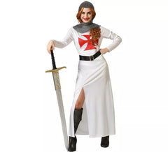 Costume da cavaliere crociato bianco per donna