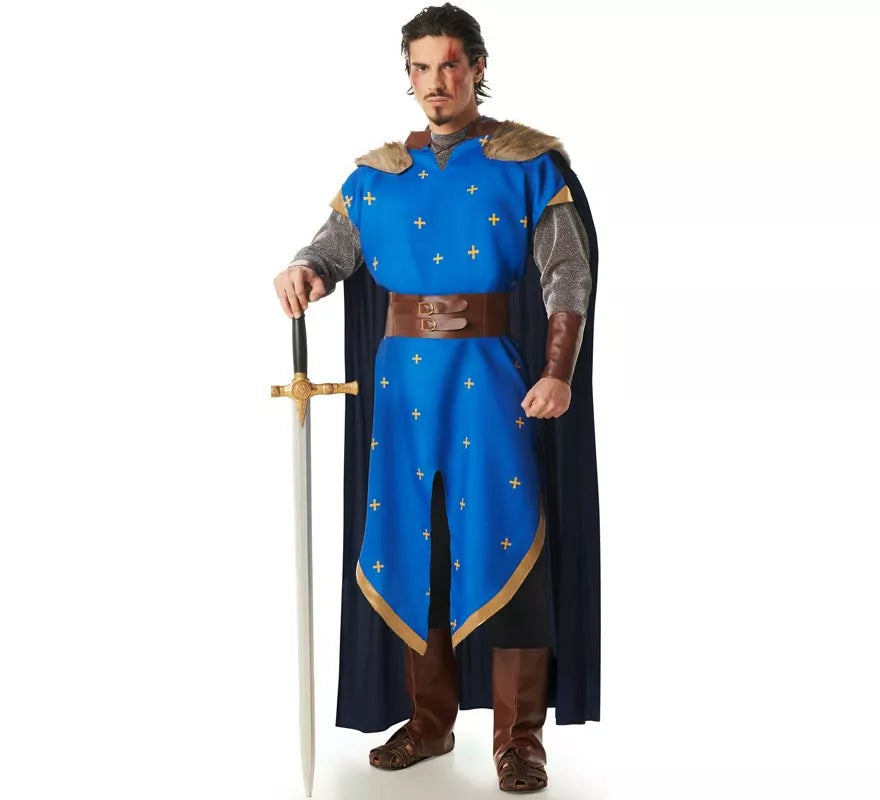 Translation missing: it.Disfraz de Caballero Medieval azul para hombre