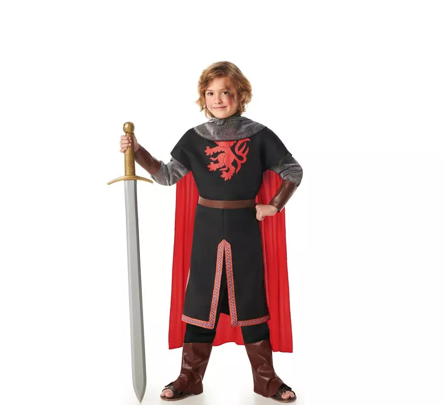 Translation missing: it.Disfraz de Caballero Medieval León negro para niños
