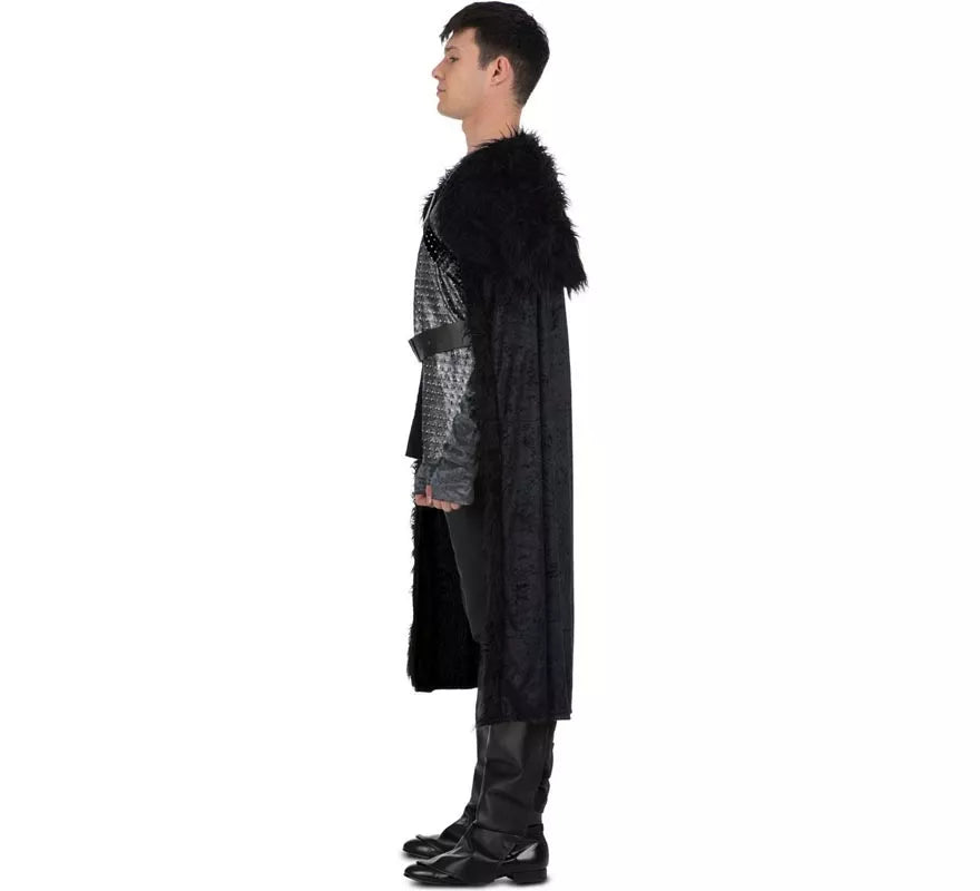 Disfraz de Caballero Medieval negro con capa para hombre