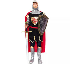 Costume da cavaliere nero da leone per uomo