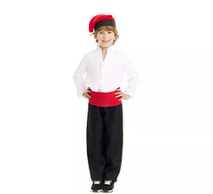 Costume Caganer bianco e nero con fascia per bambino