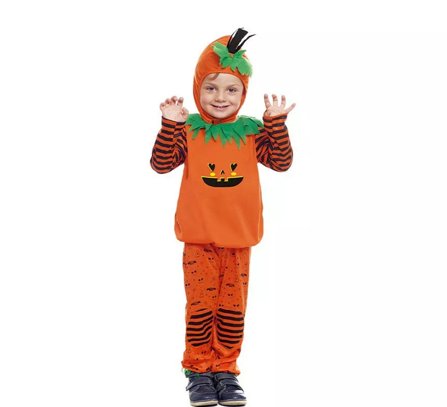 Translation missing: it.Disfraz de Calabaza a rayas con gorro para bebé y niños