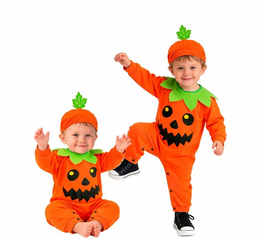 Disfraz de Calabaza con Hoja para bebé