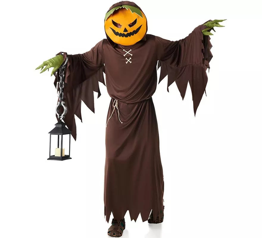 Disfraz de Calabaza Maligna Cabezona para adultos
