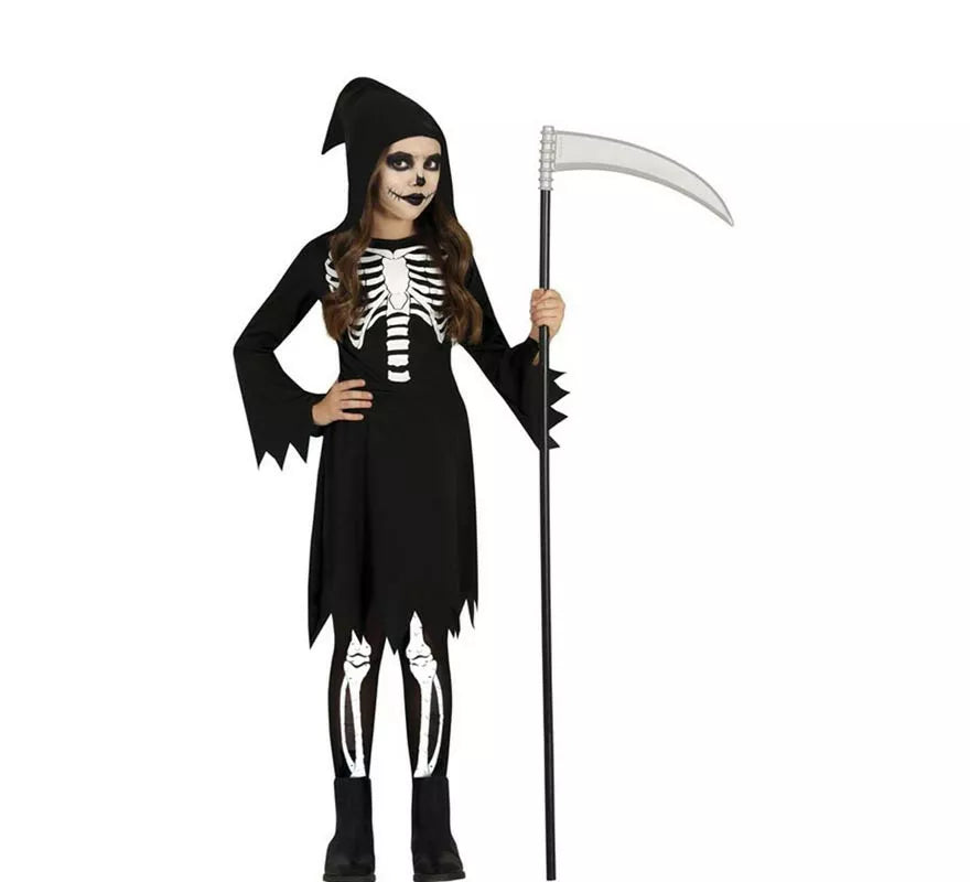 Translation missing: es.Disfraz de Calavera de la muerte con capucha para niña