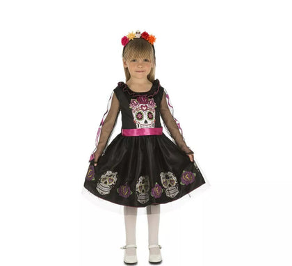 Disfraz de Calaverita Negra para niña